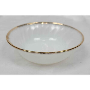 Vintage Oven Fire-King Ware White Porcelain Shallow Bowl